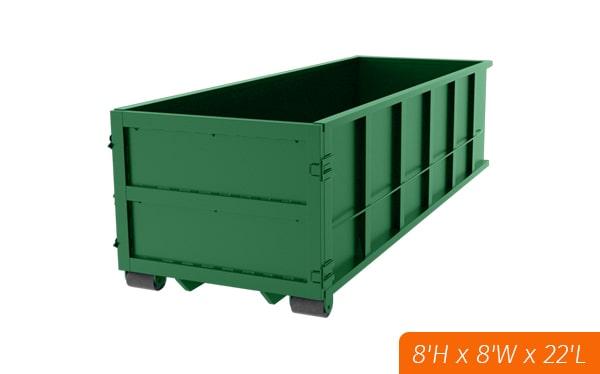 our 40 yard dumpsters can typically handle up to 5 tons of weight